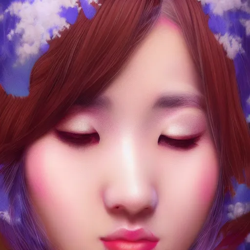 Prompt: realistic portrait of yasuho hiros, featured on artstation, matte painting, in focus