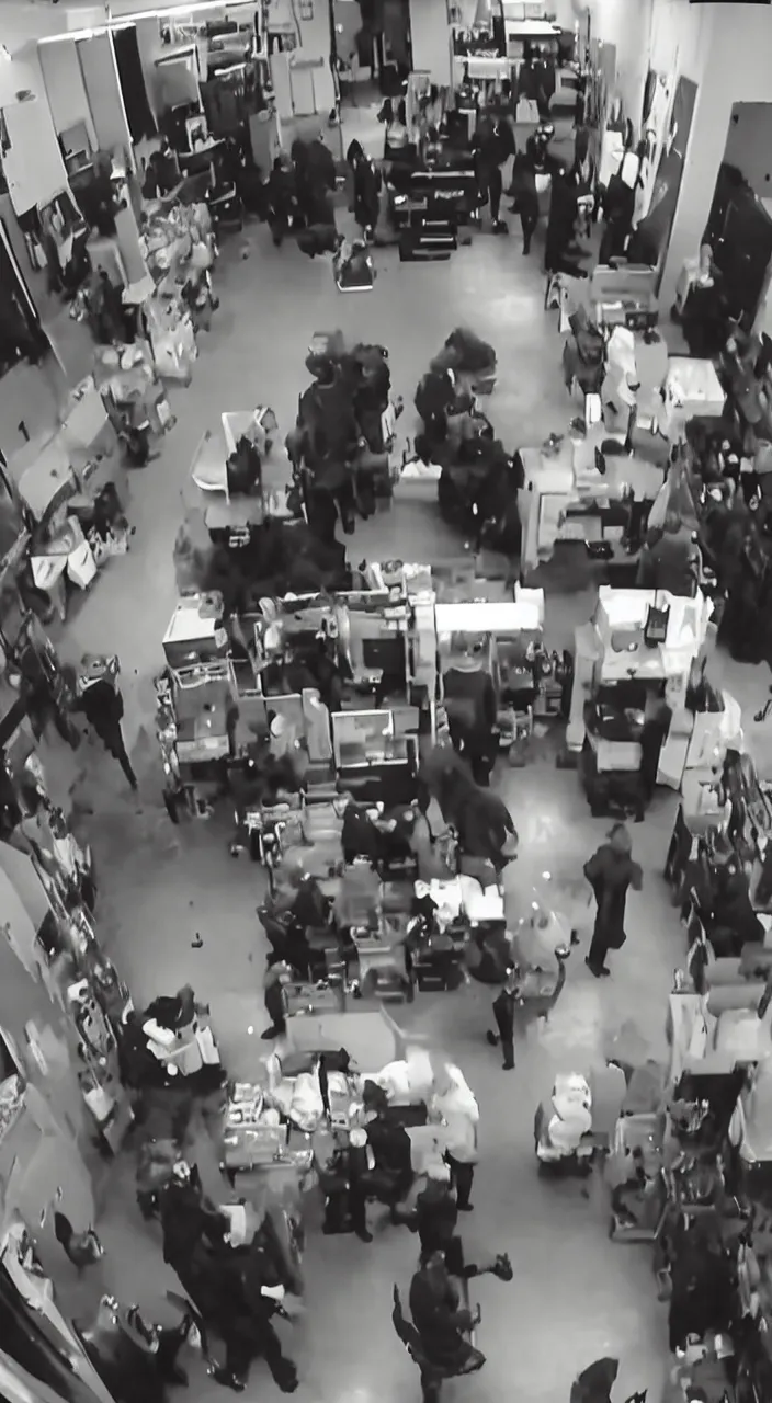 Prompt: backroom ninjas caught on CCTV