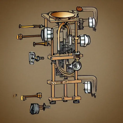 Image similar to schematic of a steampunk physics apparatus