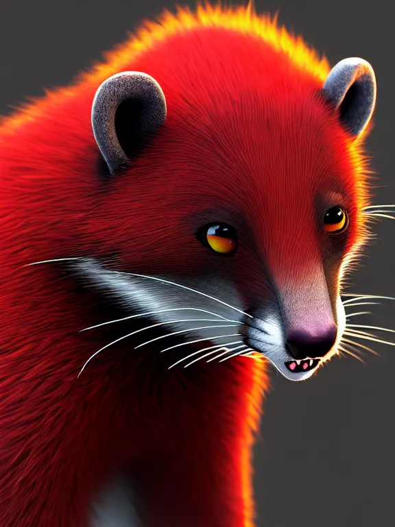 Prompt: furry - male - red - black - weasel - detective - fursona, ray tracing, photorealistic, trending on weasyl