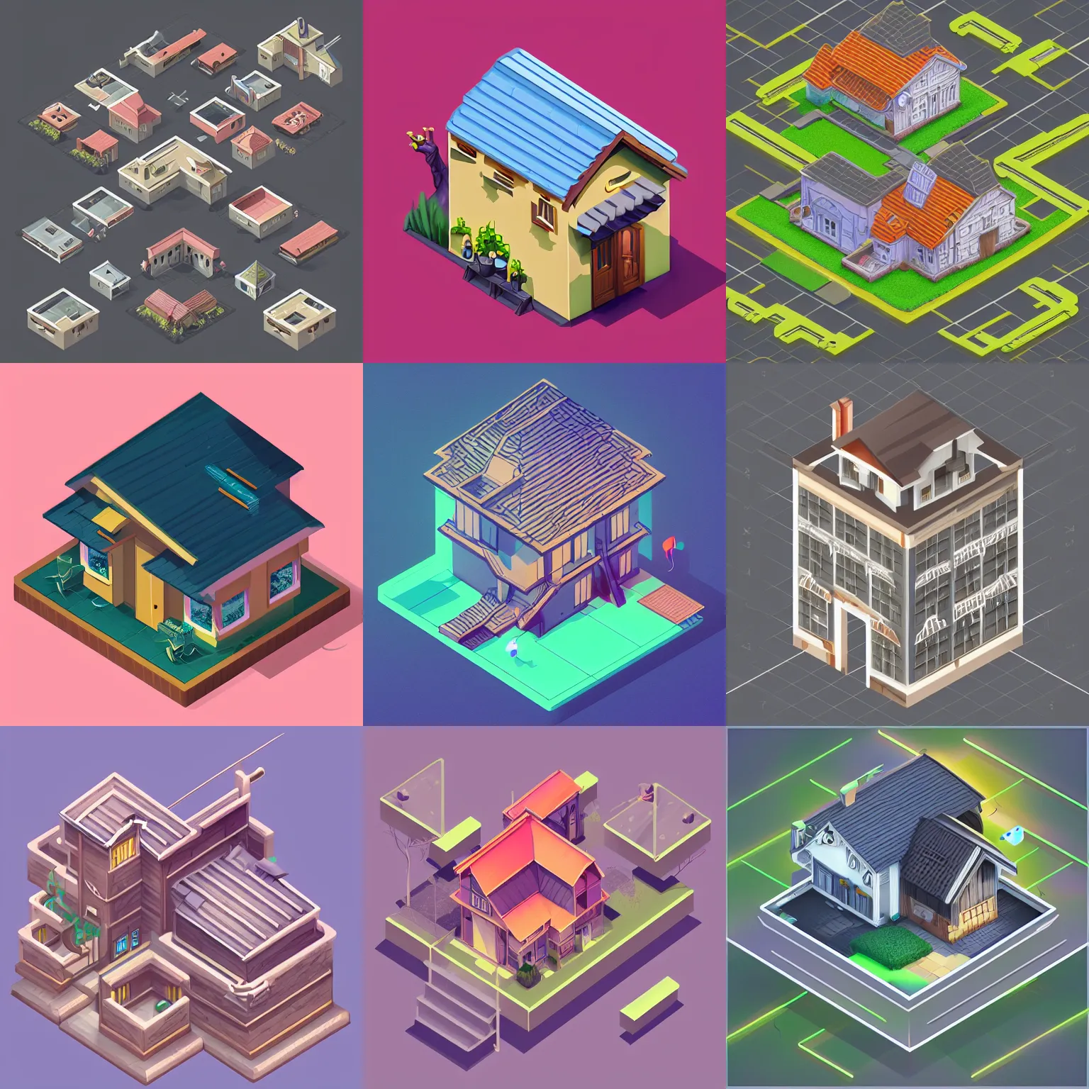 Prompt: isometric webdesign icon for french roof house, template, by Artgerm, tooth wu, dan mumford, beeple, wlop, rossdraws, James Jean, Andrei Riabovitchev, Marc Simonetti, yoshitaka Amano, Artstation