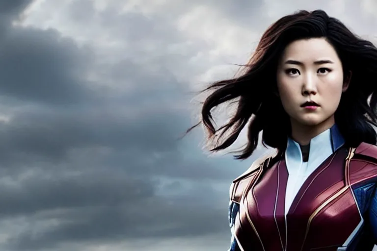 Image similar to live action film still of asami in the new marvel movie, cinematic lighting
