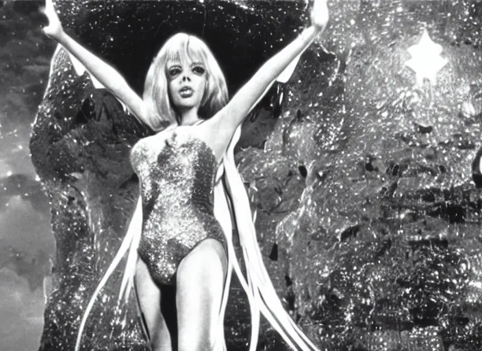 Image similar to kylie minogue in a still from the film barbarella ( 1 9 6 8 )