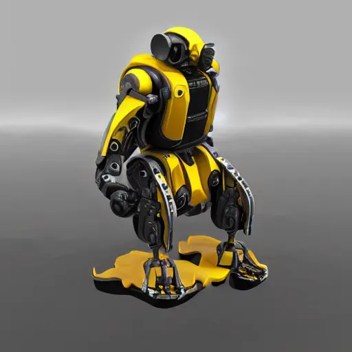 Image similar to hard surface, robotic platform, based on bumblebee, 6 claws, unreal engine