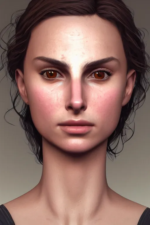 Prompt: a girl Nathalie Portman portrait, 3/4 view, loving amber eyes, a shy face, unreal 5, hyperrealistic, octane render, Regal, Refined, Detailed Digital Art, RPG portrait, William-Adolphe Bouguereau, Michael Cheval, dynamic lighting, Highly Detailed, Cinematic Lighting, Unreal Engine, 8k, HD