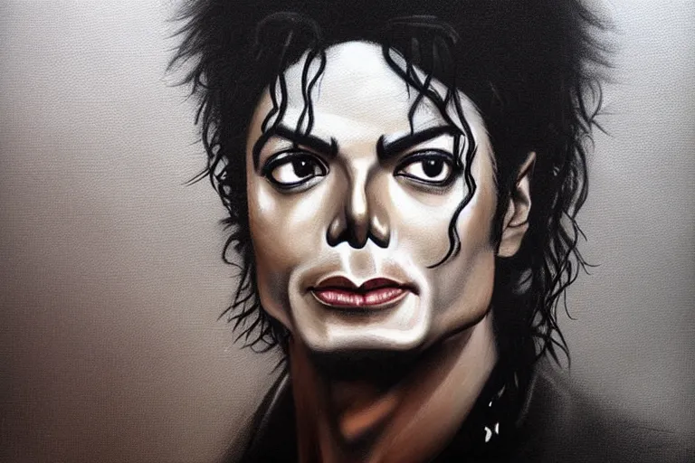 Image similar to michael jackson in the style of casey baugh,