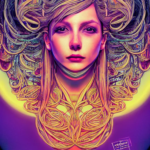 Image similar to the portrait of a ridiculously beautiful and pretty woman partially made of onion rings of all colors looking up, an ultrafine detailed illustration by james jean, final fantasy, intricate linework, bright colors, behance contest winner, vanitas, angular, altermodern, unreal engine 5 highly rendered, global illumination, radiant light, detailed and intricate environment