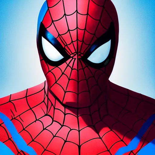 Image similar to face icon stylized minimalist spiderman, loftis, cory behance hd by jesper ejsing, by rhads, makoto shinkai and lois van baarle, ilya kuvshinov, rossdraws global illumination