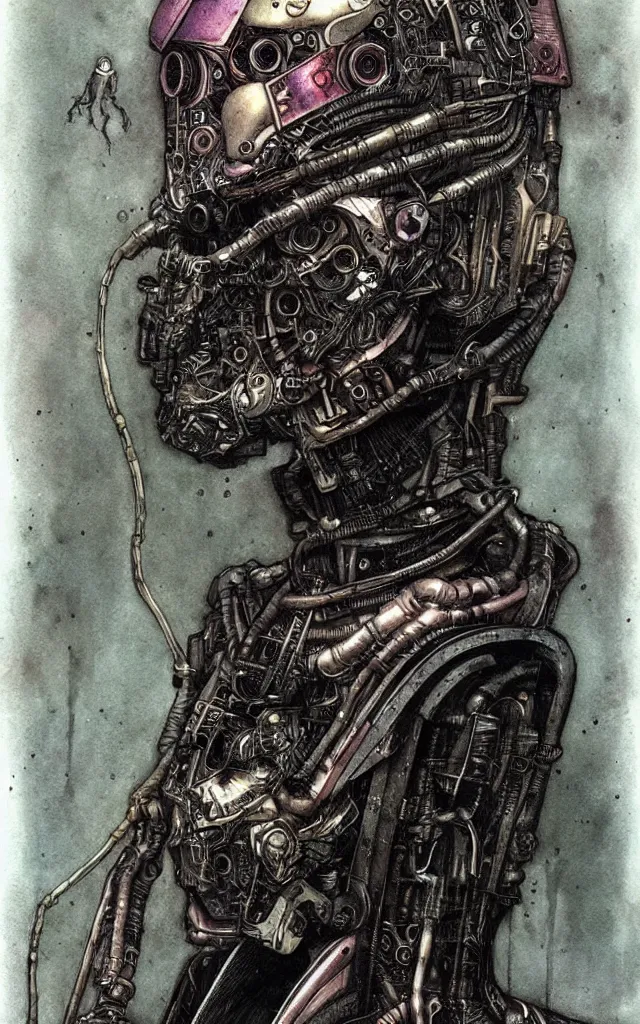 Image similar to futurist cyborg warlock, perfect future, award winning art by santiago caruso, iridescent color palette