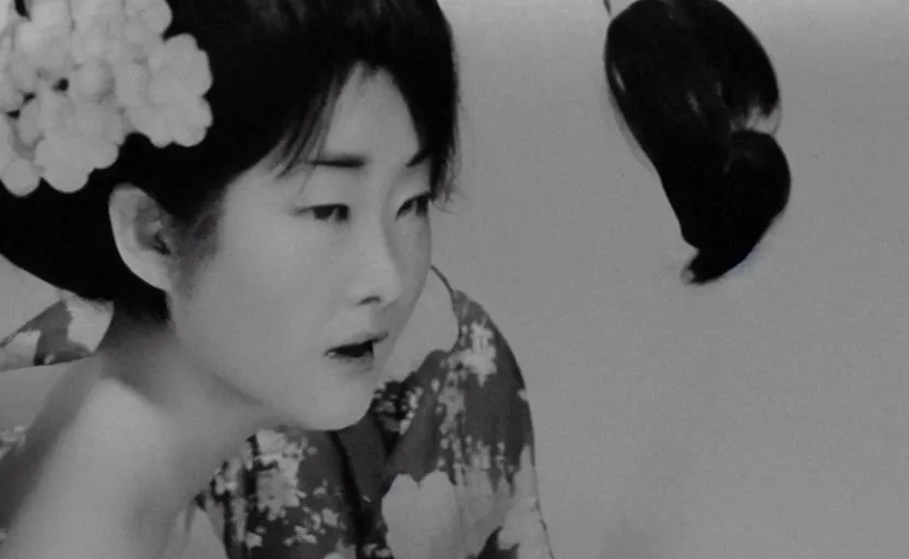 Image similar to a woman, screenshot from a 1 9 6 0 s japanese art house film