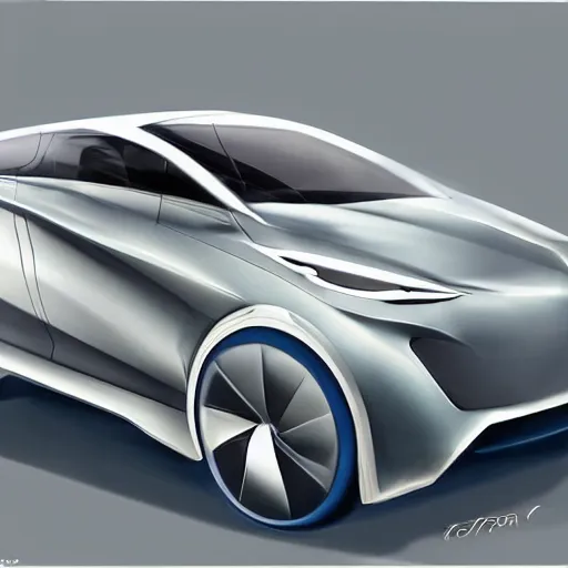 Image similar to concept art of new electric car, beautiful, prize winning