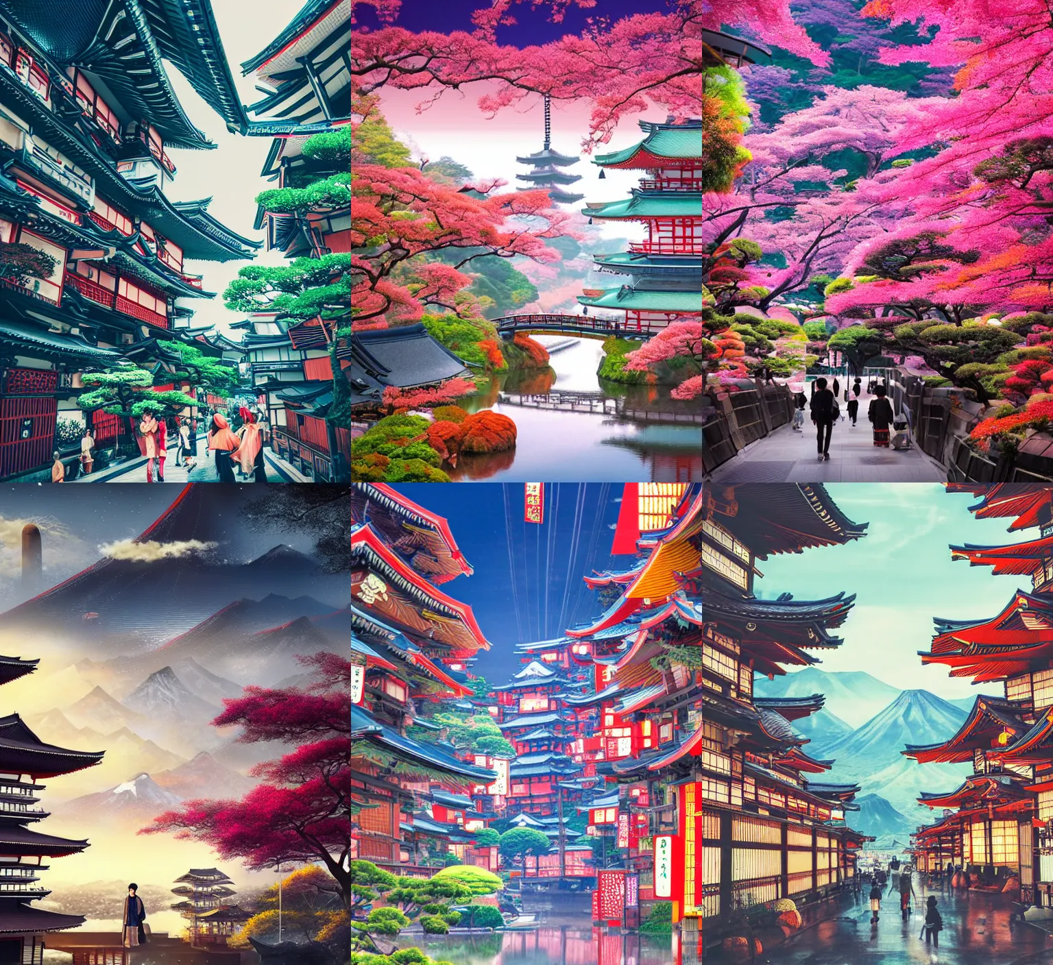 Prompt: Futuristic Japan, vibrant, fantasy landscape