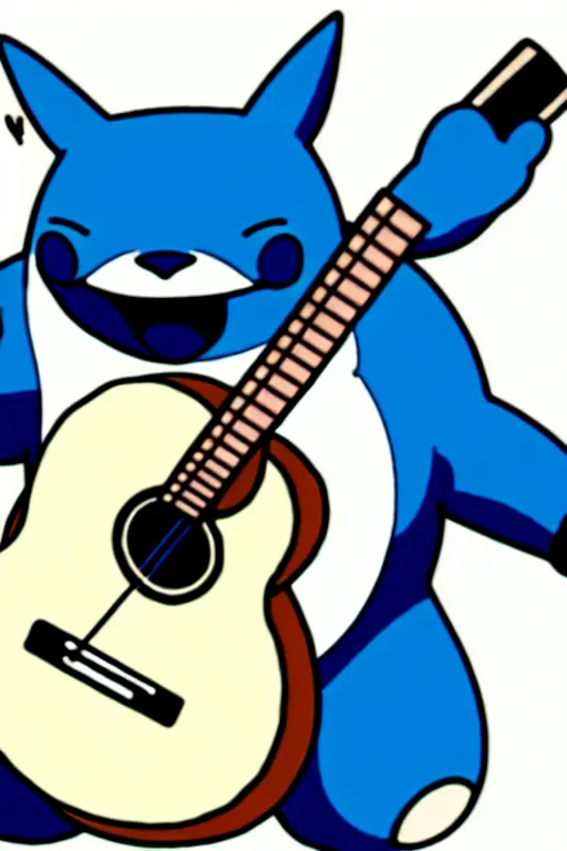 Image similar to snorlax playing guitar