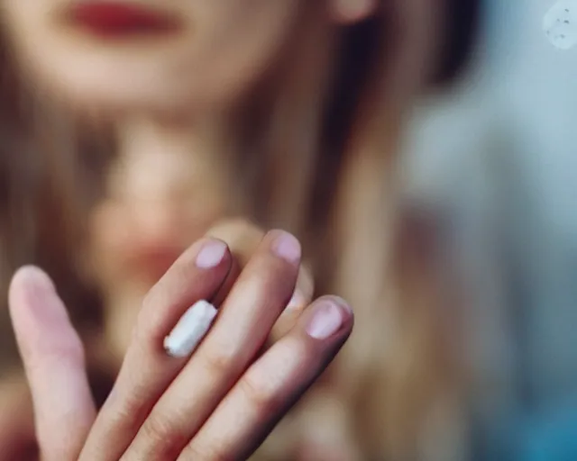 Image similar to a lomographic photo of woman hand with cigarette