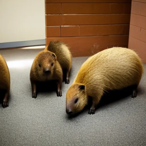 Prompt: Capybara cult meetup at a denny's 3 A.M. backrooms discrete math