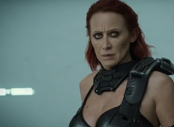 Prompt: film still of sonja blade in the new scifi movie, 4 k