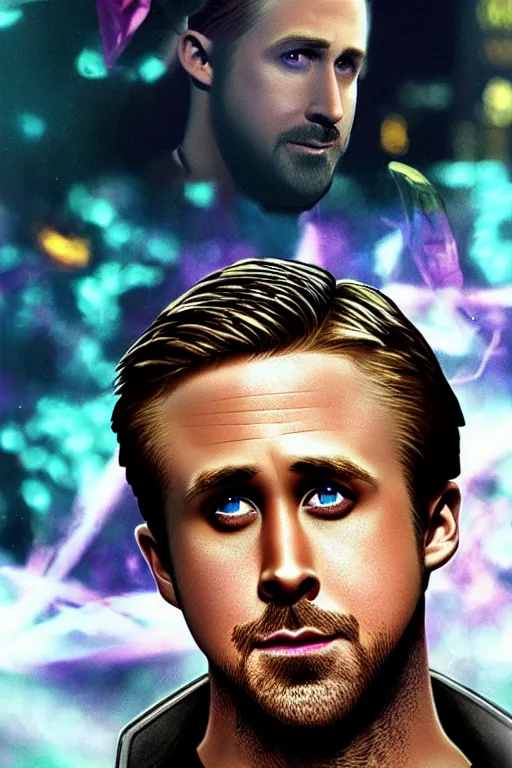 Image similar to ryan gosling as a character in the game league of legends, with a background based on the game league of legends, league of legends splash art, detailed face