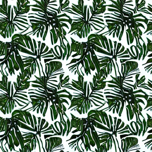 Image similar to symmetry, repeating pattern seamless. monstera, hand drawn, green, flat color, minimalistic, leaf design, wall paper