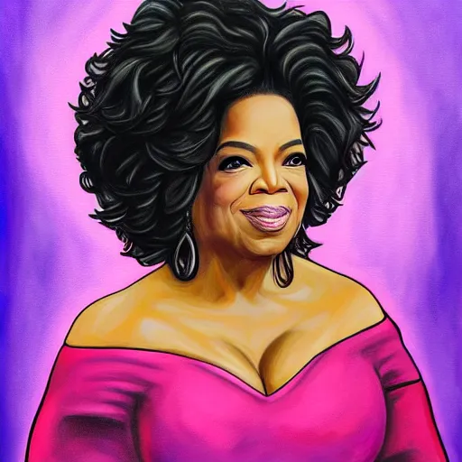 Prompt: Oprah in thanos form, painting