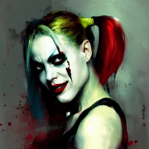 Image similar to harley quinn by jeremy mann