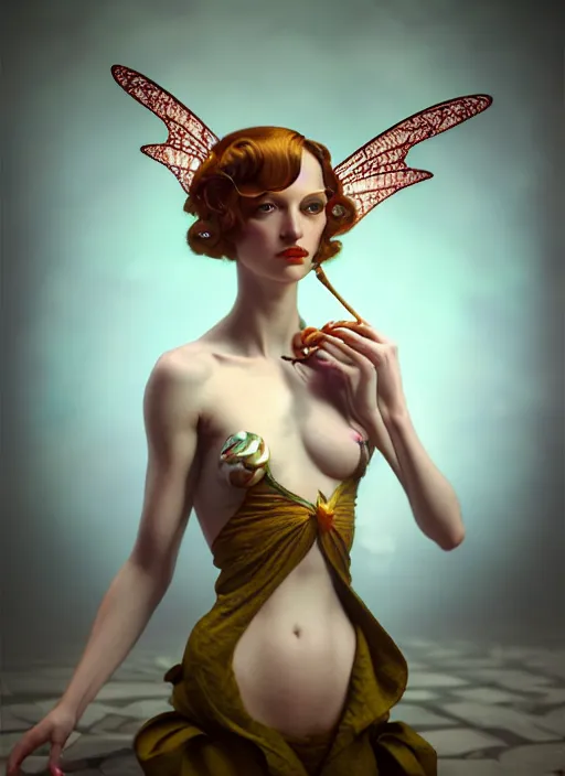 Prompt: cute fairy by tamara lempicka, ultra realistic, concept art, intricate details, highly detailed, photorealistic, octane render, 8 k, unreal engine,