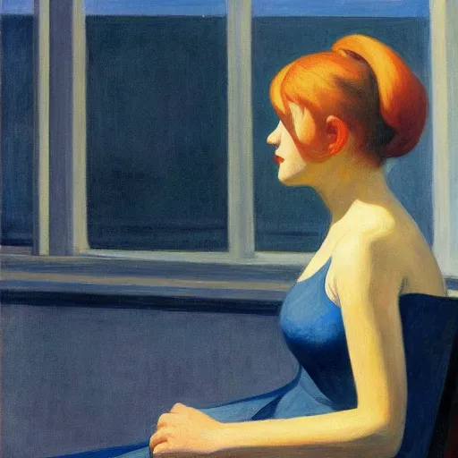 Image similar to a character by edward hopper