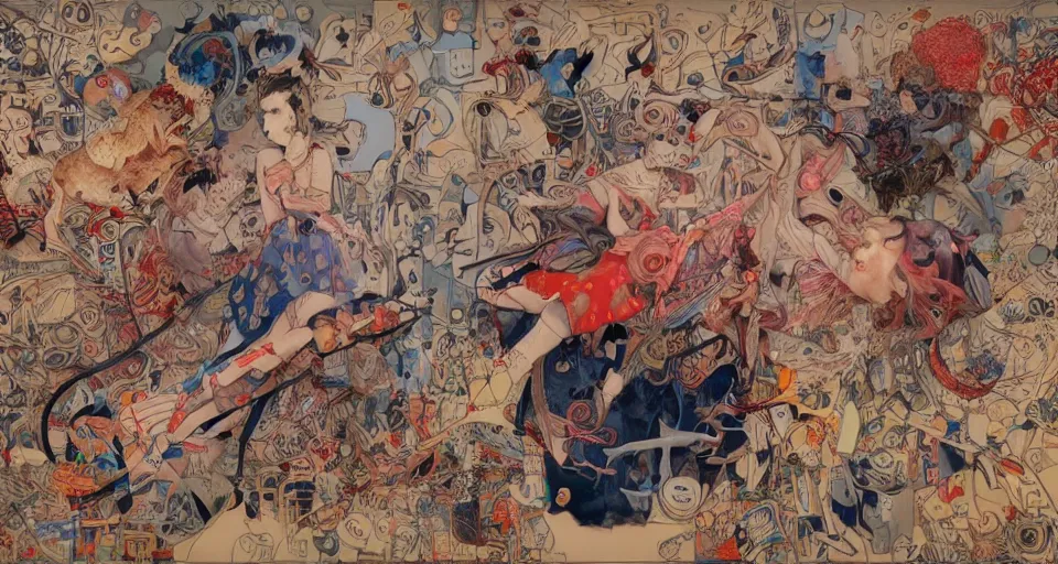 Image similar to the two complementary forces that make up all aspects and phenomena of life, by james jean,