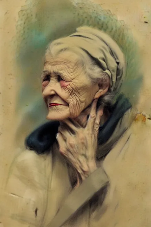 Prompt: ( ( ( ( ( 1 9 5 0 s retro future face portrait of an old woman. muted colors. ) ) ) ) ) by jean - baptiste monge!!!!!!!!!!!!!!!!!!!!!!!!!!!!!!