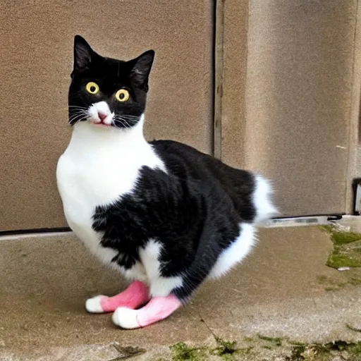 Prompt: photo of a cross between a cat and a goose