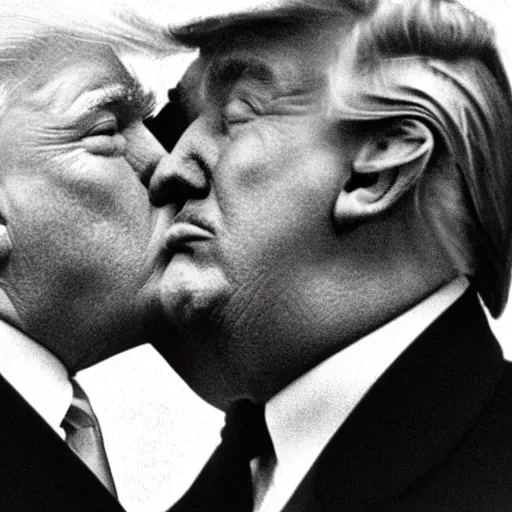 Image similar to still of donald trump kissing adolf hitler