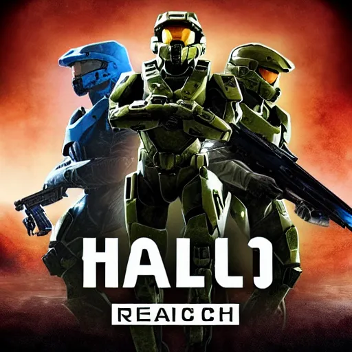 Prompt: halo reach box art