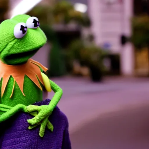 Prompt: kermit the frog gets tried for tax evasion, court
