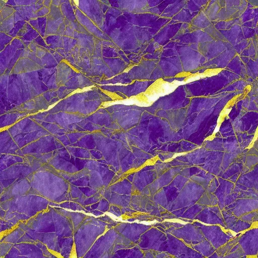 Prompt: calacatta marble texture with gold and purple flakes, tileable high quality 8k game asset