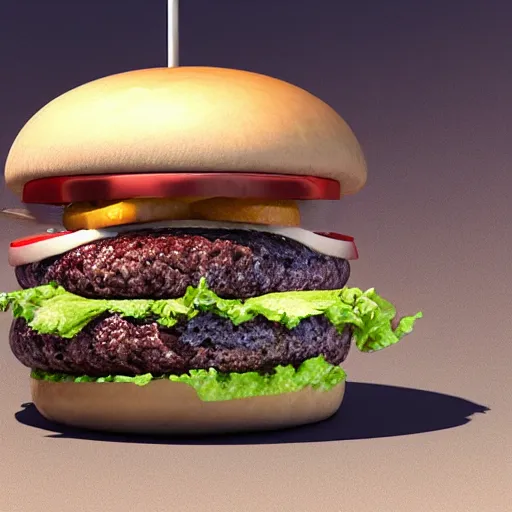 Prompt: a burger, buns are made out of car tires, concept art