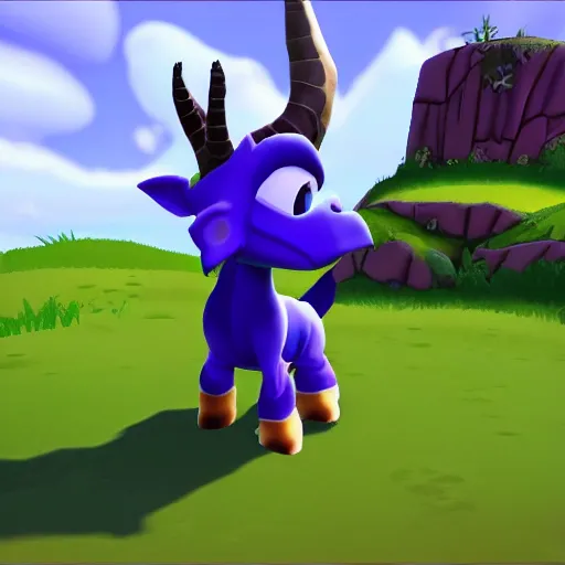 Image similar to screenshot of a cute calf as an npc in spyro the dragon video game, with playstation 1 graphics, activision blizzard, upscaled to high resolution