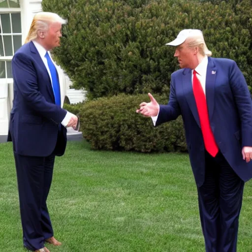 Image similar to forrest gump meeting donald trump in the white house