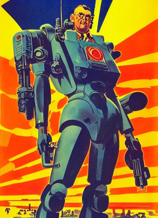 Image similar to soviet propaganda poster. cyberpunk mecha tank. portrait by jean giraud and anton otto fischer and john philip falter and will eisner and gil elvgren and pixar. realistic proportions. character art. science fiction d & d. tf 2, overwatch, rb 6 s, cyberpunk 2 0 7 7, blade runner 2 0 4 9.