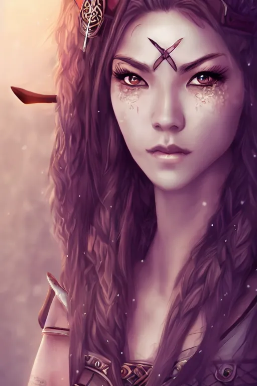 Prompt: heroine, beautiful, full body portrait, thin but strong viking samurai woman, open shirt, 6 pack, symmetrical beautiful face, relaxed pose, ultra detailed, digital art, 8 k, character, realistic, portrait, hyperrealistic