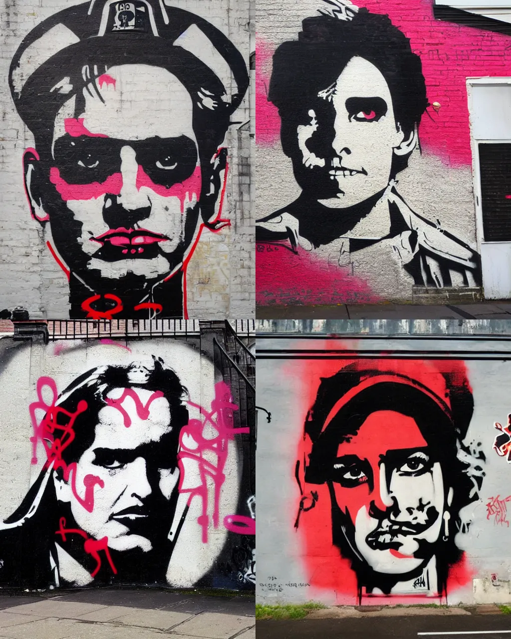 Prompt: graffiti portrait of adam ant, street art by shepard fairey and banksy