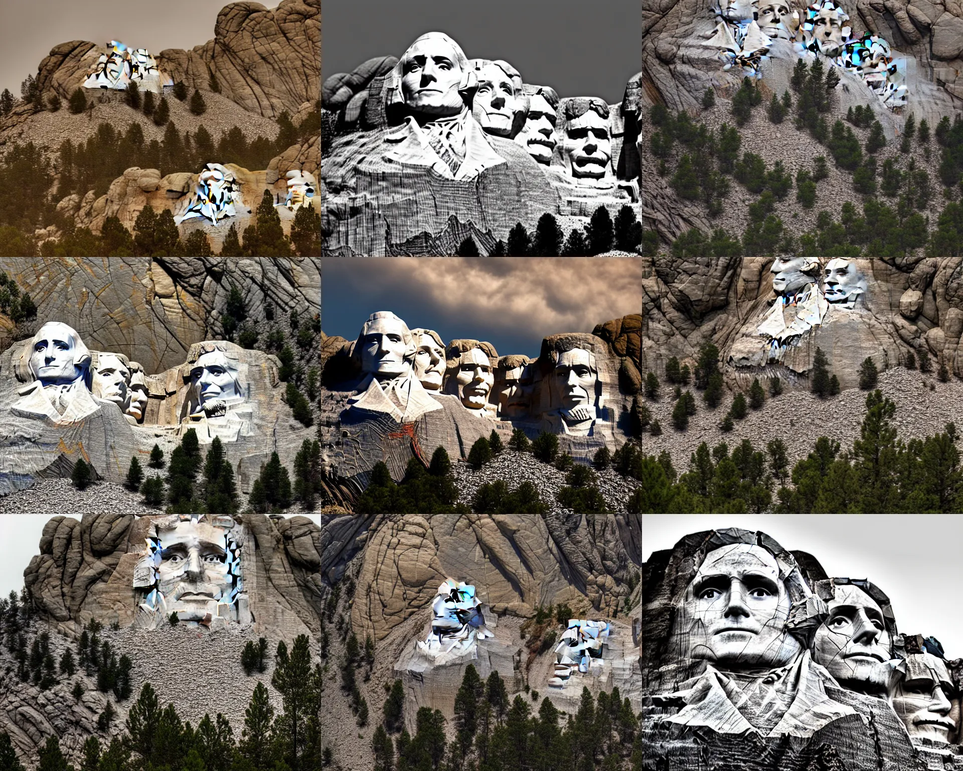 Prompt: landscape photo, dwayne johnsons face in mount rushmore, award winning photo, atmospheric, high detail, 8k