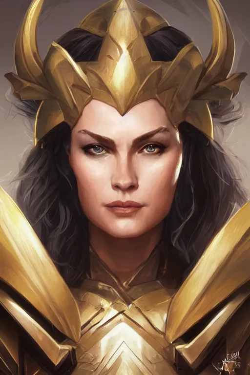 Image similar to amazon valkyrie athena, d & d, fantasy, portrait, highly detailed, headshot, digital painting, trending on artstation, concept art, sharp focus, illustration, art by artgerm and greg rutkowski and magali villeneuve