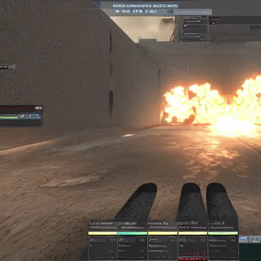 Prompt: CS:GO Ingame screenshot of the map nuke