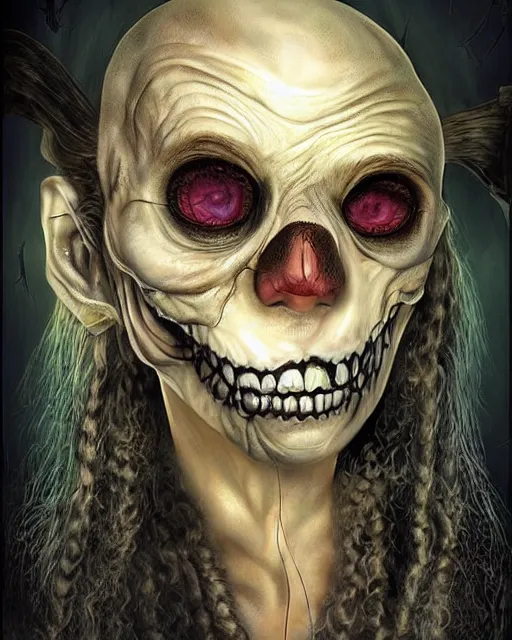 Image similar to halloween pirate theme surrealist art in the styles of igor morski, jim warren, and a tim burton film, intricate, hyperrealistic, accurate facial details, profile picture with chromakey!!!!! background, milk - bath effect, volumetric lighting