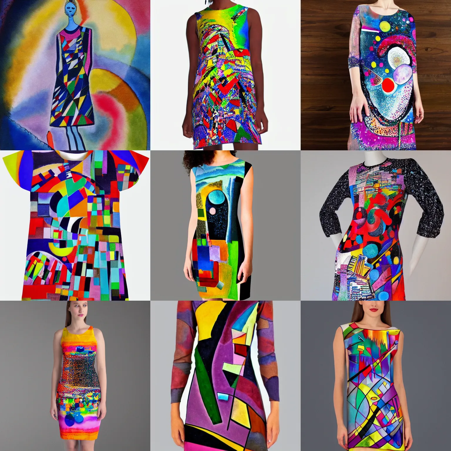 Prompt: kandinsky abstract art dress