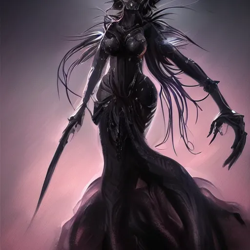 Image similar to dark queen, highly detailed, full body model pose, digital painting, concept art, zeronis, smooth, sharp focus, illustration, HD