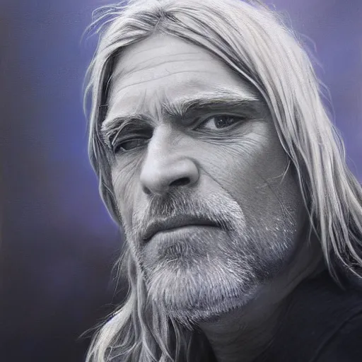 Image similar to UHD tonalism painting of an elderly, old Cosmic Kurt Cobain, by Antonio Caparo and Ferdinand Knab and Greg Rutkowski, UHD, photorealistic, trending on artstation, trending on deviantart