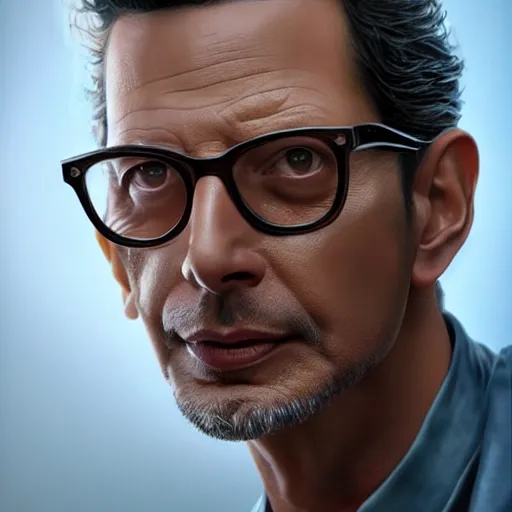 Prompt: hyperrealistic image of jeff goldblum, by thomas eakes & xiang duan & mike judge, perfect symmetry, dim volumetric lighting, photorealistic, 8 k octane beautifully detailed render, post - processing, extremely hyper - detailed, intricate, epic composition, cinematic lighting, masterpiece, trending on artstation, incredibly detailed, stunning,