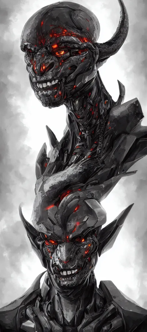 Image similar to Cyborg dragon portrait, artstation