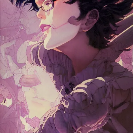 Prompt: prompt : evangeleon portrait soft light painted by james jean and katsuhiro otomo and erik jones, inspired by evangeleon anime, smooth face feature, intricate oil painting, high detail illustration, sharp high detail, manga and anime 1 9 9 9