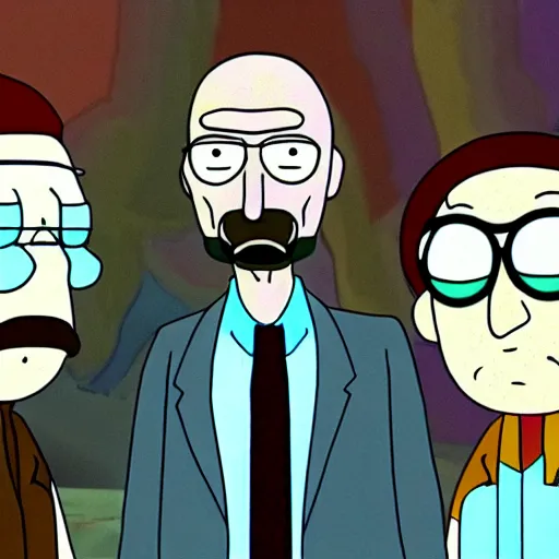 Prompt: walter white as a character in rick and morty
